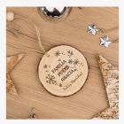 ADORNO NAVIDAD RODAJA PINO PERSONALIZADA 